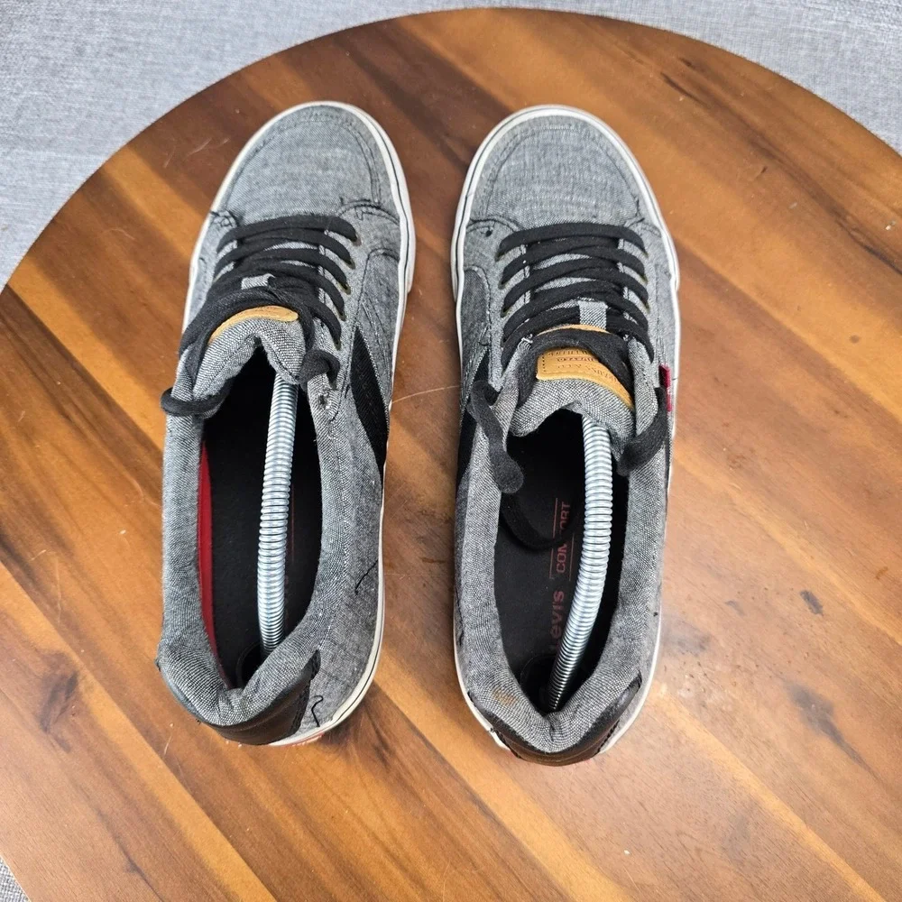 Levis Mens 51819201A Grey Textile Low Top Sneakers Size 10‎ Casual Skater Shoes